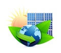 Renewal energy globe solar panel concept