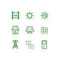 Renewal energy of the sun. Icon set