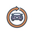 Color illustration icon for Renewal, renovation and car Royalty Free Stock Photo