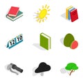 Renewal life icons set, isometric style Royalty Free Stock Photo