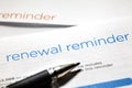 Renewal reminder letter Royalty Free Stock Photo