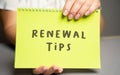 Renewal tips concept. Helping individuals or organizations renew or refresh.