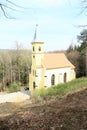 Renewed church in forest Royalty Free Stock Photo