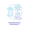 Renewed focus on diversity blue gradient concept icon