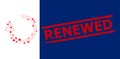 Renewed Scratched Seal Stamp and Rotate Right Arrow Polygonal Mesh