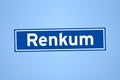 Renkum place name sign in the Netherlands