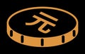 Renminbi Yuan coin on dark background