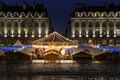 Rennes' carousel in the middle of place du Parlement-De-Bretagne Royalty Free Stock Photo