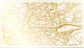 Rennes France City Map in Retro Style in Golden Color. Outline Map