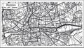 Rennes France City Map in Retro Style. Outline Map