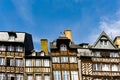 Half-timbered houses on the Place des Lices Square in the historic old town of Rennes in Brittany Royalty Free Stock Photo