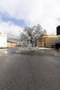 Rennplatz square with Hofburg, former Habsburg palace, Leopold Fountain and Tyrolean State Theatre, Innsbruck, Austria