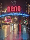 Reno Biggest little city in the world arch nighttime night Royalty Free Stock Photo