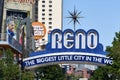 Reno - The Biggest Little City in the World sign in Nevada Royalty Free Stock Photo