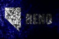 Reno city old grunge flag, Nevada State, United States Of America