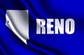 Reno realistic flag illustration.