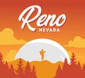 Reno Nevada with beautiful sky Royalty Free Stock Photo