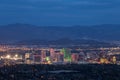 RENO, NEVADA, UNITED STATES - Apr 27, 2018: Reno, Nevada city skyline