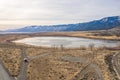RENO, NEVADA, UNITED STATES - Dec 24, 2020: Little Washoe Lake with mountains