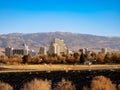 Reno Nevada downtown cityscape in winter.