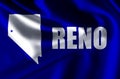 Reno realistic flag illustration.