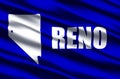 Reno realistic flag illustration.