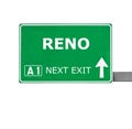 RENO road sign isolated on white Royalty Free Stock Photo