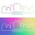 Reno skyline. Colorful linear style.