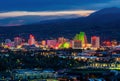 Reno skyline at night Royalty Free Stock Photo