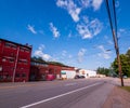 Reno, Venango County, Pennsylvania, USA 8/9/2019 Buildings along State Route 62