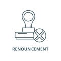 Renouncement vector line icon, linear concept, outline sign, symbol Royalty Free Stock Photo