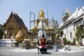 Renovate and build King Thao Wessuwan or Vasavana statue and Buddha for thai people visit respect praying at Wat Pracha Rat