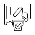 Renovate a house black line icon. Restoration and remodelling of building. Refers to changing a building. Pictogram for web page,