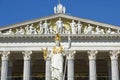 Renovated Austrian Parliament with the Pallas Athene on the Ringstrasse in Vienna