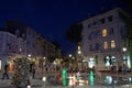 Renovated main street at night,Varna