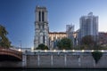 Renovated Notre Dame Cathedral in Paris by the Seine River at dawn, France Royalty Free Stock Photo