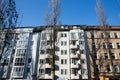 Renovated old building, between new buildings Royalty Free Stock Photo