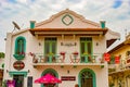 Renovated old colonial house in Casco Viejo in Panama City Royalty Free Stock Photo