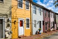 Old Colourful Wooden Houses under Blue Sky Royalty Free Stock Photo