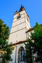 Renovated old historical building of Lutheran Cathedral of Saint Mary Catedrala Evanghelica Sfanta Maria  in the old city center Royalty Free Stock Photo