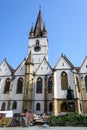 Renovated old historical building of Lutheran Cathedral of Saint Mary in Sibiu Royalty Free Stock Photo