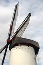 Renovated old white windmill Royalty Free Stock Photo
