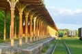 Renovated old wooden Rail station build in 1904 y. Haapsalu, Estonia. Royalty Free Stock Photo