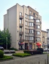 Renovated prewar modernistic apartment houses in Bedzin, Silesia, southern Poland