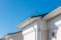 Renovated roof against blue sky background Royalty Free Stock Photo