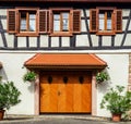 Renovated wooden garage doors