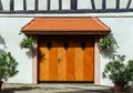 Renovated wooden garage doors