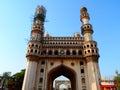 Renovation of the Charminar .The Charminar `Four Minarets`,