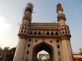 Renovation of the Charminar .The Charminar `Four Minarets`,