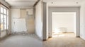 renovation concept - apartment before and after restoration or refurbishment -. Generative Ai